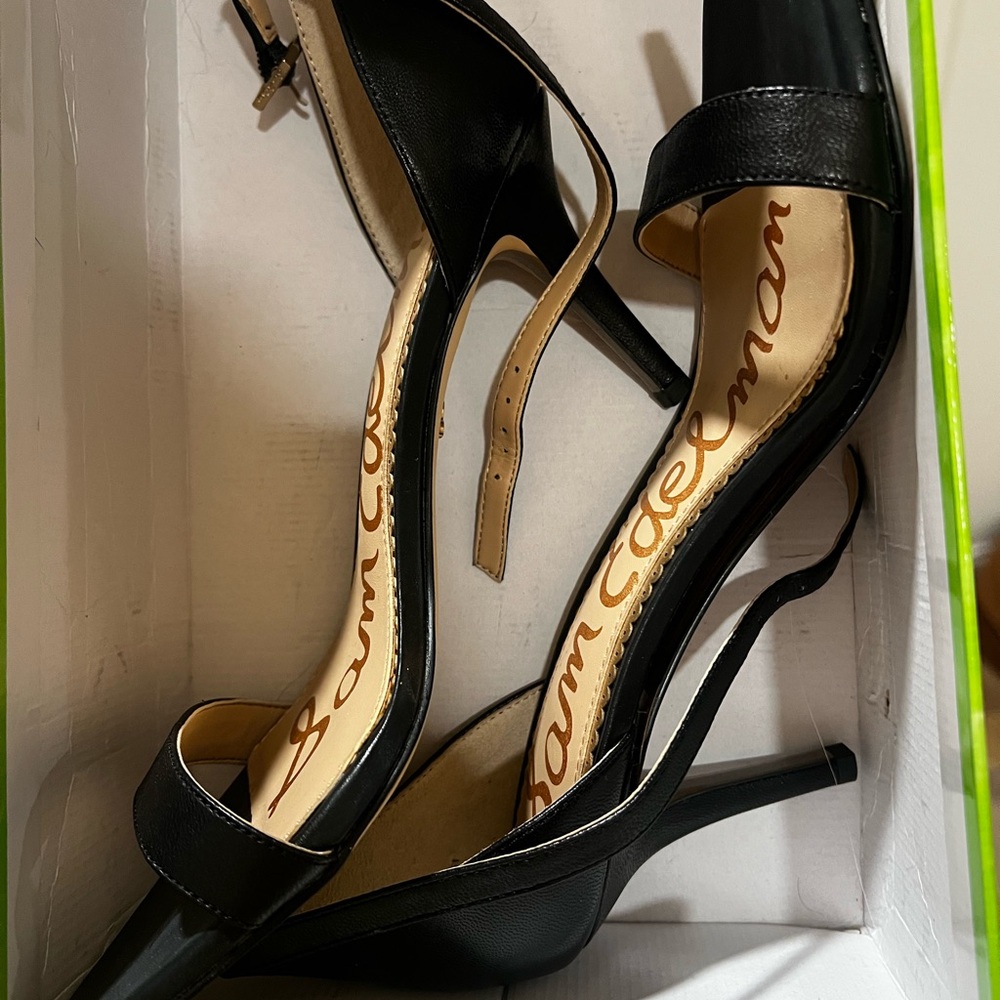 Sam Edelman Black Strappy 3.25” Heels